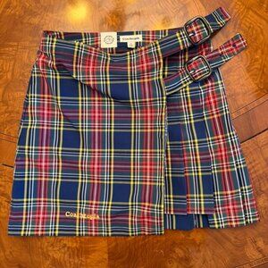 Coach / Coachtopia Plaid Wrap Mini Skirt – Belted, Pleated Detail – Size S
